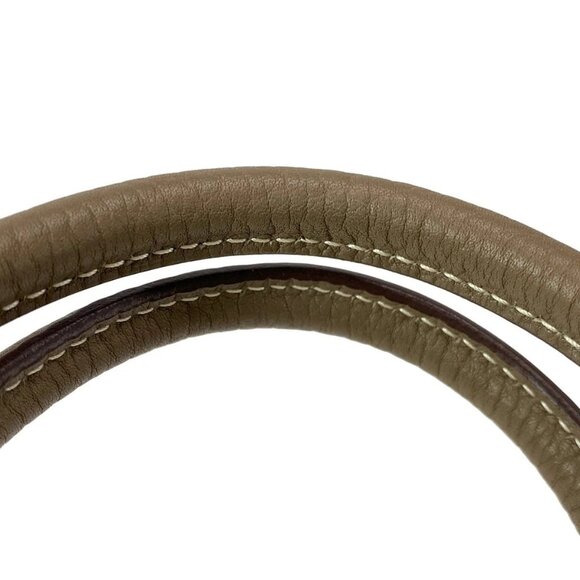 Auth HERMES Garden File PM - Beige Etoupe Toile Military Negonda Z Tote Bag - Picture 8 of 16